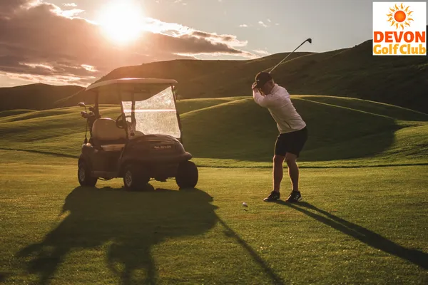 Cart Golf As The Sun Goes Down